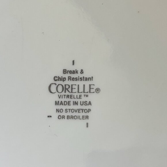 6 Corelle Ceramic Luncheon Plates  Vive Collection Art Nouveau White Black EUC - Picture 6 of 6